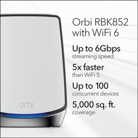 img 2 attached to 📶 Enhanced NETGEAR Orbi Whole Home Tri-band Mesh WiFi 6 System (RBK852) – Router with 1 Satellite Extender, Expansive Coverage up to 5,000 sq. ft., Connects 100 Devices, AX6000 (Up to 6Gbps)