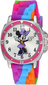 img 4 attached to 🔵 Disney Kids' MN1104 Watch with Vibrant Tie Dye Rubber Band