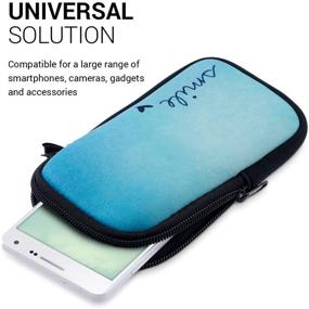 img 2 attached to 🔵 kwmobile Neoprene Sleeve: 5.5" - Shock Absorbing Pouch Case - Smile Blue/Turquoise