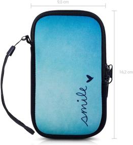 img 1 attached to 🔵 kwmobile Neoprene Sleeve: 5.5" - Shock Absorbing Pouch Case - Smile Blue/Turquoise