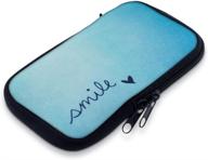 🔵 kwmobile neoprene sleeve: 5.5" - shock absorbing pouch case - smile blue/turquoise logo