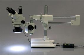 img 2 attached to 🔬 AmScope SM-4TZ-144A Professional Trinocular Stereo Zoom Microscope: 3.5X-90X Magnification, LED Ring Light, Double-Arm Boom Stand