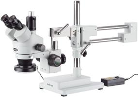 img 4 attached to 🔬 AmScope SM-4TZ-144A Professional Trinocular Stereo Zoom Microscope: 3.5X-90X Magnification, LED Ring Light, Double-Arm Boom Stand
