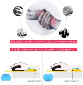 img 2 attached to 💙 Blue Silicone Gel Keyboard Wrist Rest Mouse Pad with Ergonomic Heart-Shaped Translucence - Pack of 2, Cool Hand Pillow Cushion