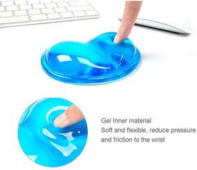 img 3 attached to 💙 Blue Silicone Gel Keyboard Wrist Rest Mouse Pad with Ergonomic Heart-Shaped Translucence - Pack of 2, Cool Hand Pillow Cushion