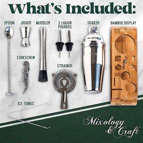 img 1 attached to 🍸 Mixology Bartender Kit: 10-Piece Bar Tool Set with Bamboo Stand – Elevate Your Home Bartending Experience with a Stylish Martini Cocktail Shaker Set (Silver)