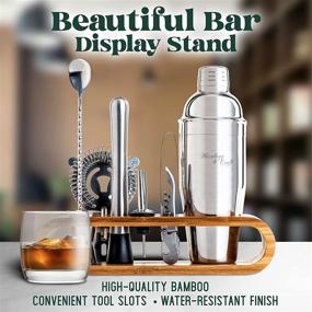 img 2 attached to 🍸 Mixology Bartender Kit: 10-Piece Bar Tool Set with Bamboo Stand – Elevate Your Home Bartending Experience with a Stylish Martini Cocktail Shaker Set (Silver)