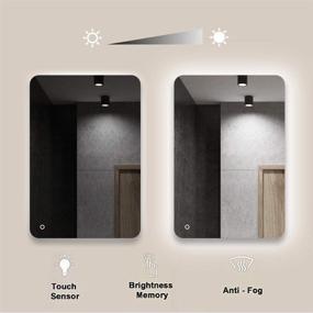 img 3 attached to 🪞 ROGSFN 36"x28" LED Bathroom Mirror: Anti-Fog Wall Mounted Makeup Mirror with Lights, Dimmable, Defogger, Vantiy Mirrors