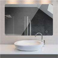 🪞 rogsfn 36"x28" led bathroom mirror: anti-fog wall mounted makeup mirror with lights, dimmable, defogger, vantiy mirrors logo