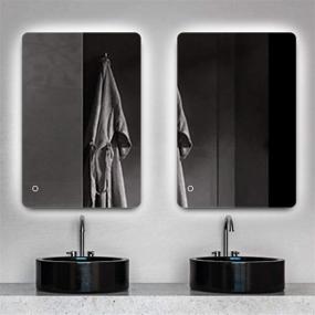 img 2 attached to 🪞 ROGSFN 36"x28" LED Bathroom Mirror: Anti-Fog Wall Mounted Makeup Mirror with Lights, Dimmable, Defogger, Vantiy Mirrors