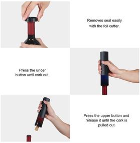 img 2 attached to 🍷 FLASNAKE Rechargeable Electric Wine Opener with Foil Cutter & USB Charging Cable - Automatic Corkscrew Bottle Opener, Perfect for Home Use or as an Elegant Black Gift