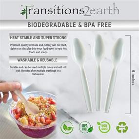 img 2 attached to Go Green with Transitions2earth Biodegradable EcoPure Individually Wrapped Spoons - 300 Count Box - Plant a Tree with Every Purchase!