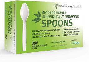 img 4 attached to Go Green with Transitions2earth Biodegradable EcoPure Individually Wrapped Spoons - 300 Count Box - Plant a Tree with Every Purchase!