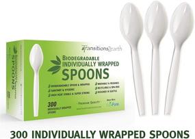 img 3 attached to Go Green with Transitions2earth Biodegradable EcoPure Individually Wrapped Spoons - 300 Count Box - Plant a Tree with Every Purchase!