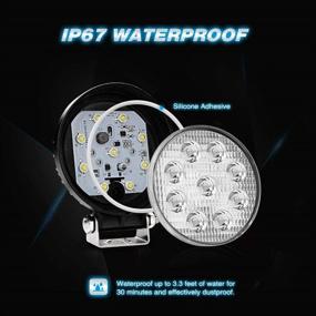 img 1 attached to 🔦 Nilight NI-07 Round 2PCS 27W Spot Driving Lamp Jeep Fog Lights with Off Road Wiring Harness - Enhanced SEO, 2 Leads, 2 Year Warranty, Pack of 2