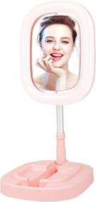 img 4 attached to 🌟 TATU 9-inch Foldable LED Selfie Ring Light with Makeup Mirror, 10 Levels of Brightness and 3 Color Modes – Desktop Makeup Light with Phone Stand for Live Streaming, Video Recording, YouTube, TikTok (Pink)
