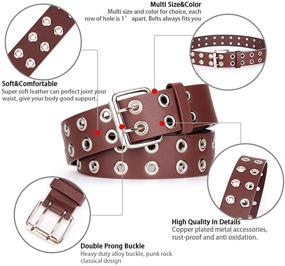 img 3 attached to 👗 Grommet Women Leather Double Buckle Belt for Women's Accessories