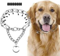 sleek stainless steel dog prong collar for effective large dog training logo