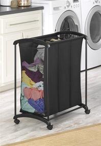 img 2 attached to 👕 Black 3-Section Laundry Sorter with Wheels by Whitmor