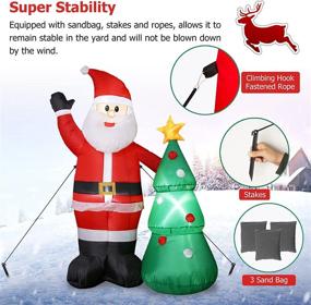 img 1 attached to 🎅 Elegear 5ft Christmas Inflatables Santa with LED Lights and Inflatable Christmas Tree - Santa Claus Inflatables for Xmas Yard Garden Decorations, Santa Inflatable for Christmas Party