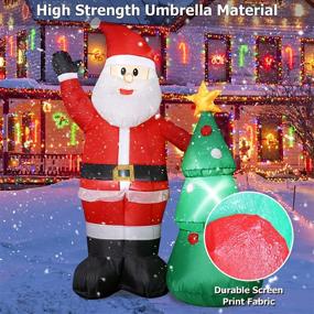 img 2 attached to 🎅 Elegear 5ft Christmas Inflatables Santa with LED Lights and Inflatable Christmas Tree - Santa Claus Inflatables for Xmas Yard Garden Decorations, Santa Inflatable for Christmas Party