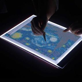 img 3 attached to 🎨 Wsdart A4 LED Light Pad for Diamond Painting - USB Powered Light Box for Bright & Dimmable Illumination, Perfect for Full & Partial Drill 5D Diamond Painting