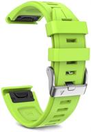 notocity compatible with fenix 5s plus band silicone sport watch bands for fenix 5s/fenix 5s plus/fenix 6s/fenix 6s pro/d2 delta s smartwatch-silver buckle(green) logo