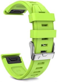img 4 attached to NotoCity Compatible With Fenix 5S Plus Band Silicone Sport Watch Bands For Fenix 5S/Fenix 5S Plus/Fenix 6S/Fenix 6S Pro/D2 Delta S Smartwatch-Silver Buckle(Green)