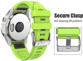img 3 attached to NotoCity Compatible With Fenix 5S Plus Band Silicone Sport Watch Bands For Fenix 5S/Fenix 5S Plus/Fenix 6S/Fenix 6S Pro/D2 Delta S Smartwatch-Silver Buckle(Green)
