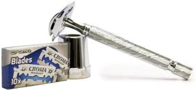 img 1 attached to 🪒 Premium Ultimate 3 Piece Double Edge Safety Razor: A Luxury Barber's Best Wet Shaving Razor