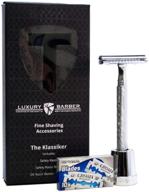 🪒 premium ultimate 3 piece double edge safety razor: a luxury barber's best wet shaving razor logo