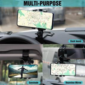 img 2 attached to 📱 IKOPO Car Phone Holder Mount - Ultimate Versatile Dashboard Cell Phone Holder: 1200° Rotation for iPhone, Samsung, LG, Huawei & More!