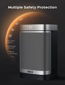 img 1 attached to Dreo Portable Space Heater - 70° Oscillating with Thermostat, 1500W PTC Ceramic Heater, 4 Modes, 12h Timer, Safety &amp; Fast - Quiet Heat, Ideal Small Electric Heaters for Indoor Use in Bedroom or Office