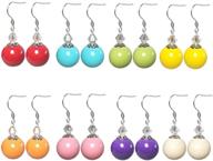 💎 jiyui 8 pairs simulated pearl dangle earrings set – hypoallergenic stainless steel studs for bridal wedding and kids – handmade gift with faux crystal details logo