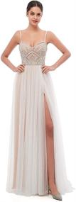 img 4 attached to Leyidress Beach Wedding Dress Applique Women's Clothing