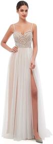 img 3 attached to Leyidress Beach Wedding Dress Applique Women's Clothing