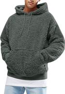 🧥 warm & cozy mens sherpa hoodie sweatshirt for winter with front pocket & long sleeve логотип