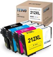 🖨️ teino remanufactured ink cartridge set - replacement for epson 212 xl 212xl ink - compatible with epson wf-2830 wf-2850 & xp-4100 xp-4105 - includes 1 black, 1 cyan, 1 magenta, 1 yellow, 4-pack logo