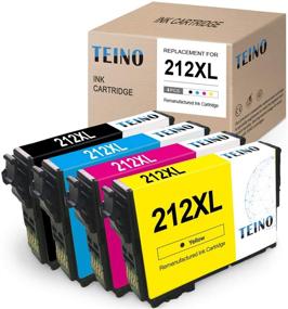 img 4 attached to 🖨️ TEINO Remanufactured Ink Cartridge Set - Replacement for Epson 212 XL 212XL ink - Compatible with Epson WF-2830 WF-2850 & XP-4100 XP-4105 - Includes 1 Black, 1 Cyan, 1 Magenta, 1 Yellow, 4-Pack