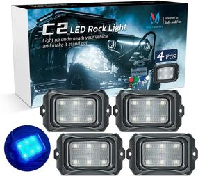 img 4 attached to MICTUNING C2 Curved Blue LED Rock Lights - 4 Pod Underglow Lights for Car Truck Offroad ATV UTV Boat, Enhanced SEO-Compatible