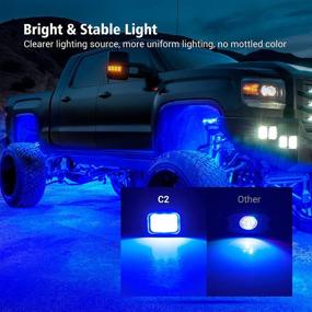 img 3 attached to MICTUNING C2 Curved Blue LED Rock Lights - 4 Pod Underglow Lights for Car Truck Offroad ATV UTV Boat, Enhanced SEO-Compatible