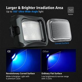 img 2 attached to MICTUNING C2 Curved Blue LED Rock Lights - 4 Pod Underglow Lights for Car Truck Offroad ATV UTV Boat, Enhanced SEO-Compatible