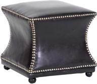 modern dark brown leather ottoman by baxton studio - medium size (bha-2601b-10) logo