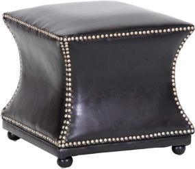 img 3 attached to Modern Dark Brown Leather Ottoman by Baxton Studio - Medium Size (BHA-2601B-10)