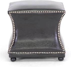 img 2 attached to Modern Dark Brown Leather Ottoman by Baxton Studio - Medium Size (BHA-2601B-10)