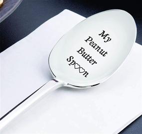 img 2 attached to 🥄 Stainless Steel Engraved Spoon - Unique Heart Design - Perfect Birthday or Easter Basket Gift for Mom, Dad, Kids - I Love You - Peanut Butter Spoon