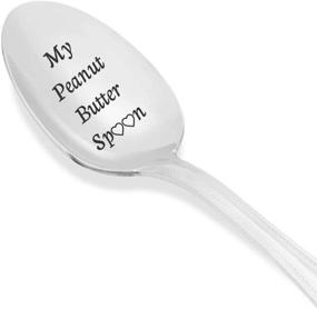 img 3 attached to 🥄 Stainless Steel Engraved Spoon - Unique Heart Design - Perfect Birthday or Easter Basket Gift for Mom, Dad, Kids - I Love You - Peanut Butter Spoon