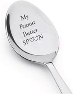 🥄 stainless steel engraved spoon - unique heart design - perfect birthday or easter basket gift for mom, dad, kids - i love you - peanut butter spoon logo