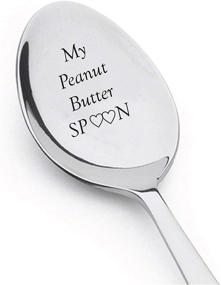 img 4 attached to 🥄 Stainless Steel Engraved Spoon - Unique Heart Design - Perfect Birthday or Easter Basket Gift for Mom, Dad, Kids - I Love You - Peanut Butter Spoon