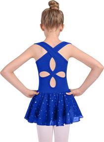 img 4 attached to 👯 DYUAI Hollow Back Dance Ballet Leotard Dress for Girls with Glitter Skirt